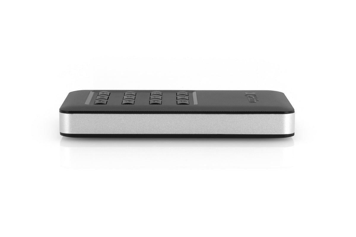 Verbatim Store &#39;n&#39; Go Portable SSD with Keypad Access in Black / Silver - 256 GB