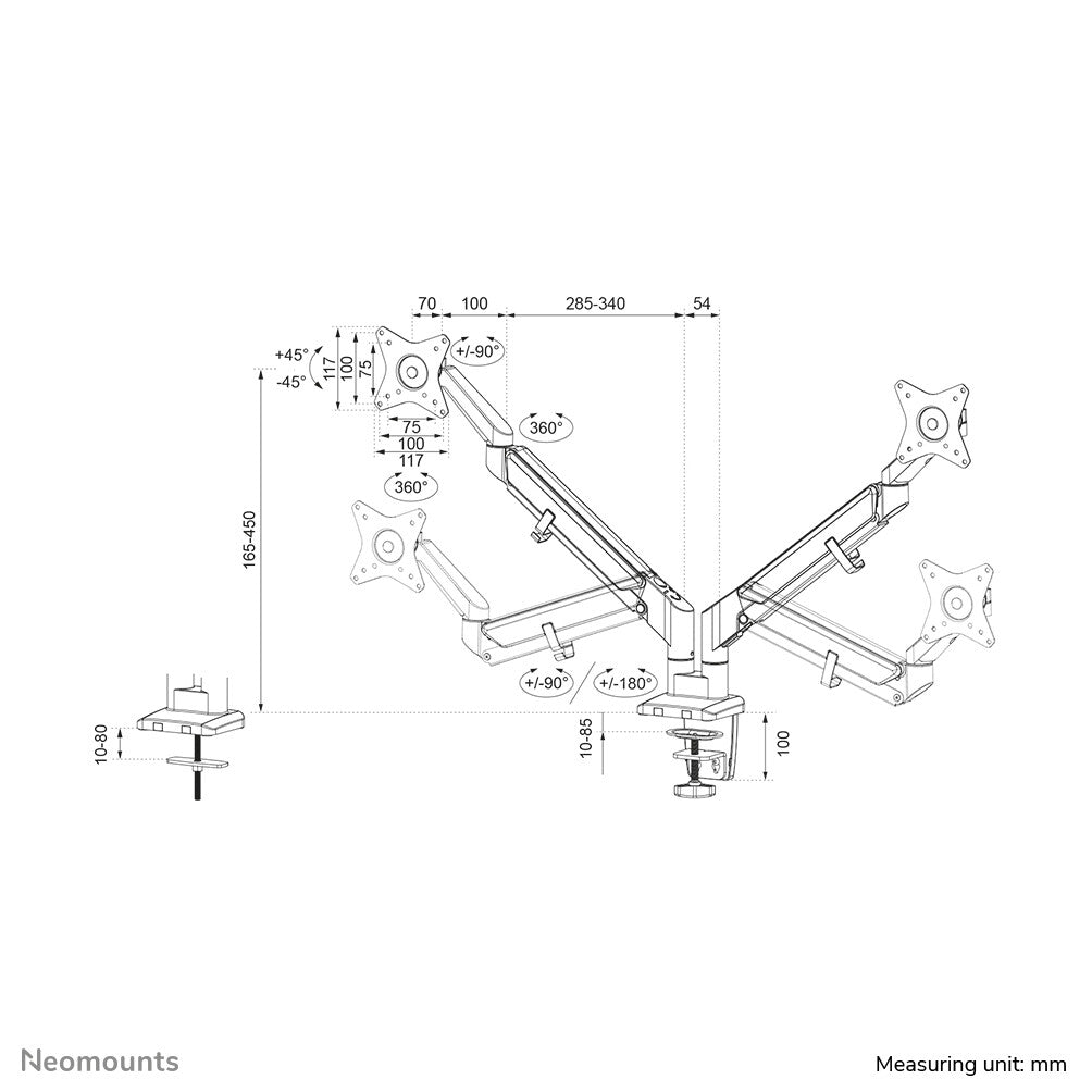 Neomounts DS70-810BL2 - Desk monitor mount for 43.2 cm (17&quot;) to 81.3 cm (32&quot;)