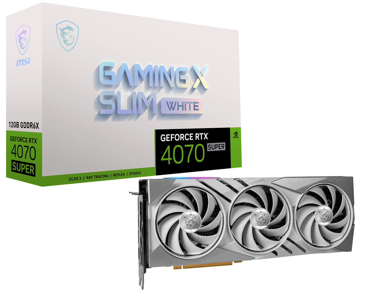 MSI GAMING X SLIM 12G WHITE - NVIDIA 12 GB GDDR6X GeForce RTX 4070 SUPER graphics card