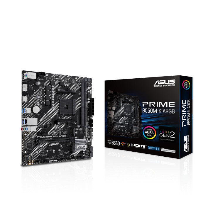 ASUS PRIME B550M-K ARGB micro ATX motherboard - AMD B550 Socket AM4