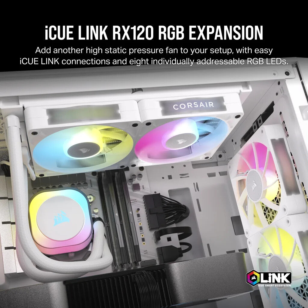 Corsair iCUE LINK RX120 RGB - Computer Case Fan in White - 120mm