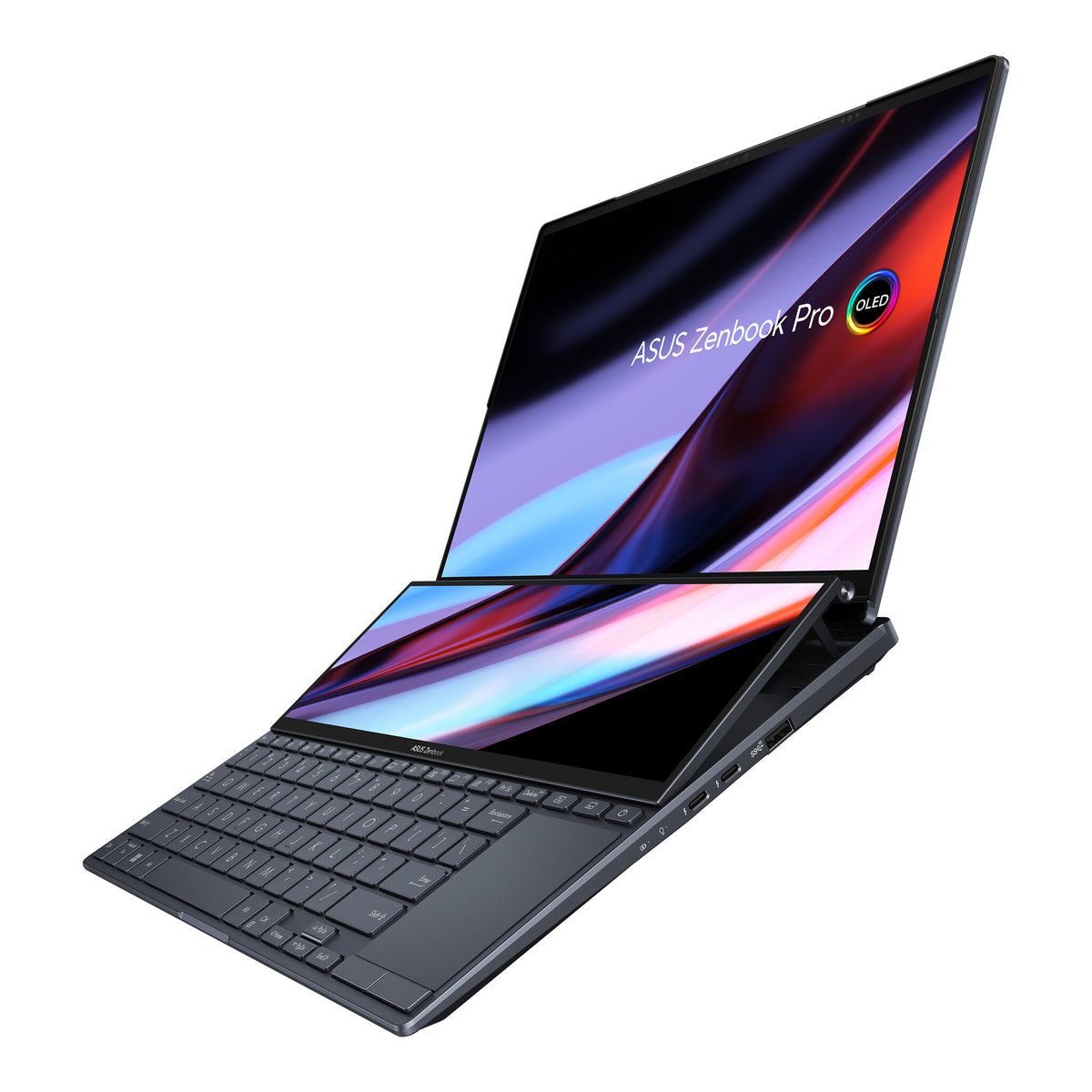 ASUS Zenbook Pro 14 Duo OLED Laptop - 36.8 cm (14.5&quot;) - Touchscreen - Intel® Core™ i7-12700H - 16 GB LPDDR5-SDRAM - 512 GB SSD - Wi-Fi 6E - Windows 11 Home - Black