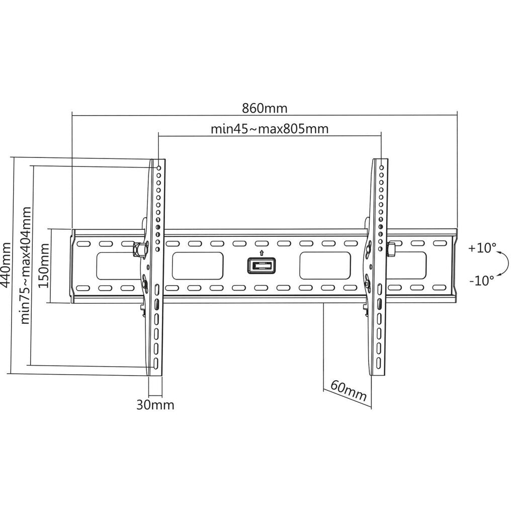 Manhattan 423830 - Wall monitor/TV mount for 94 cm (37&quot;) to 2.16 m (85&quot;)