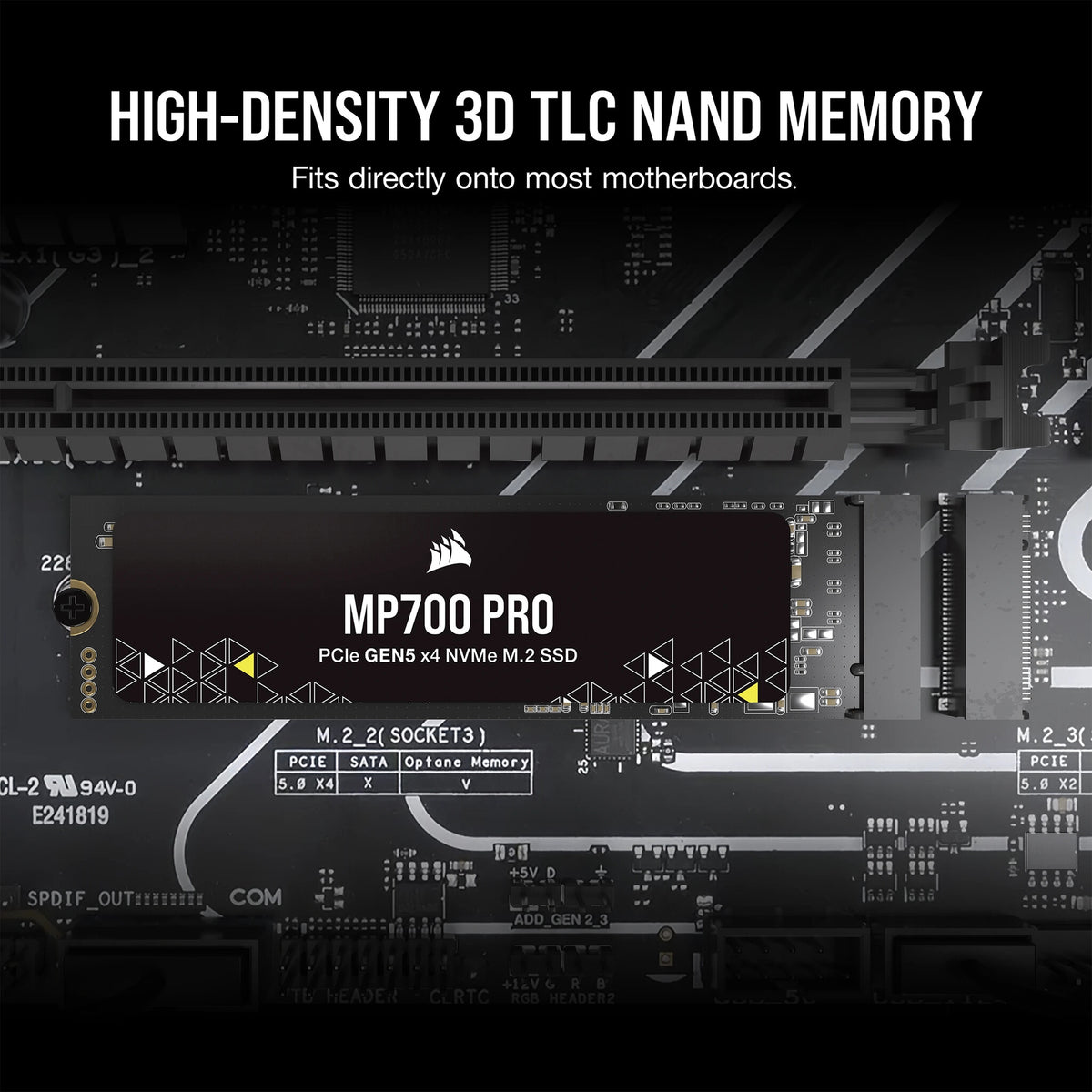 Corsair MP700 PRO - PCI Express 5.0 3D TLC NAND NVMe M.2 SSD - 2 TB