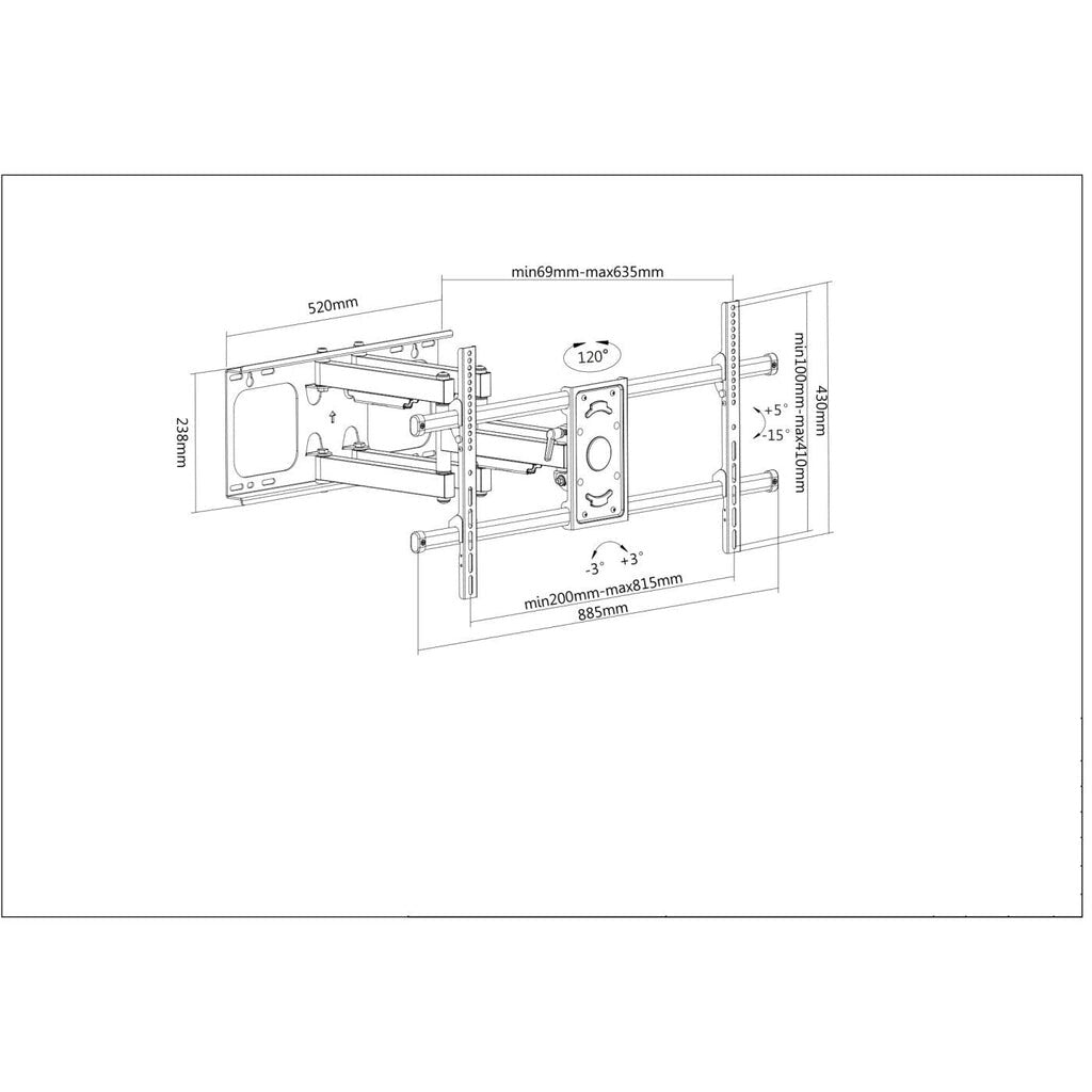 Manhattan 461290 - Wall TV mount for 94 cm (37&quot;) to 2.29 m (90&quot;)