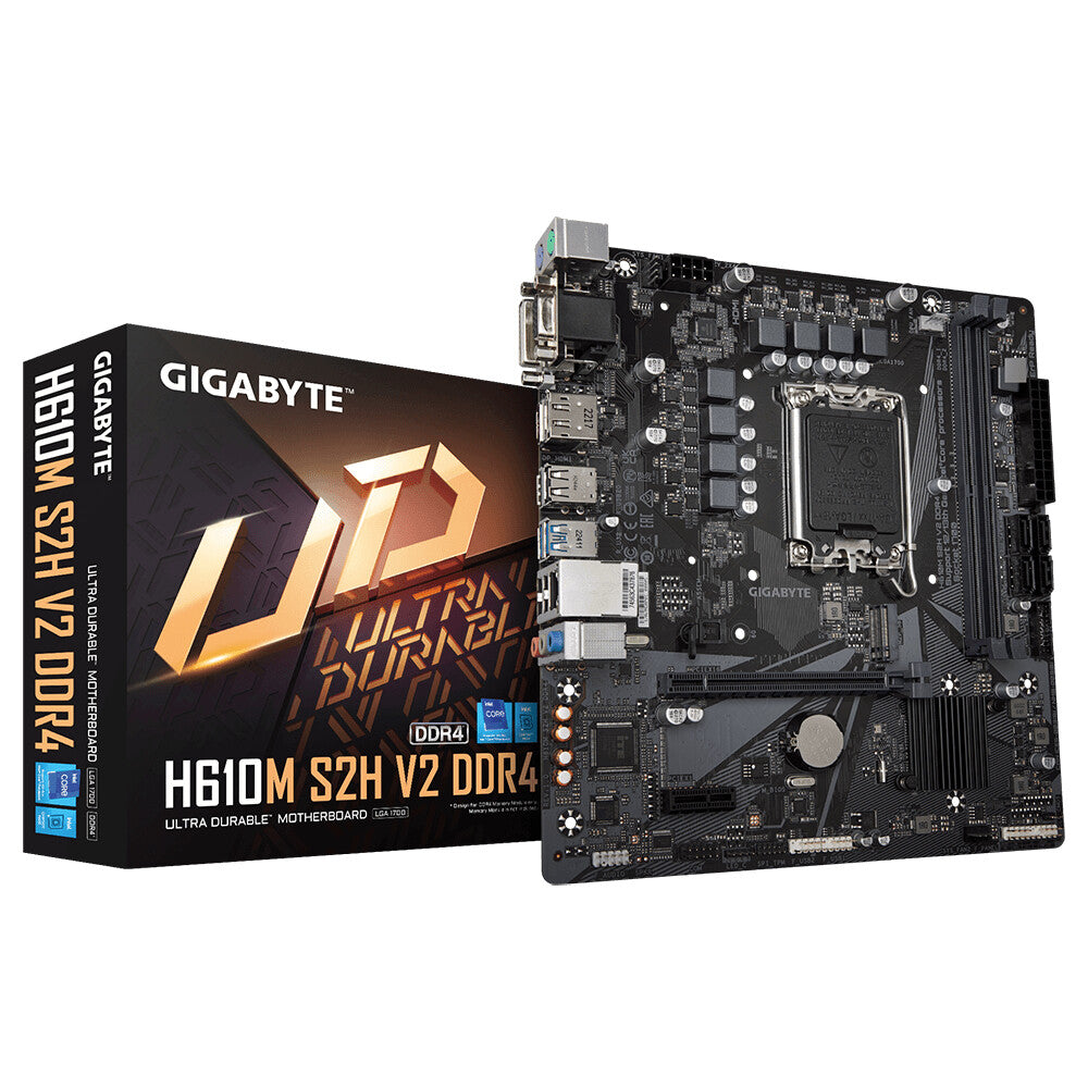 Gigabyte H610M S2H V2 DDR4 (rev. 1.0) micro ATX motherboard - Intel H610 Express LGA 1700