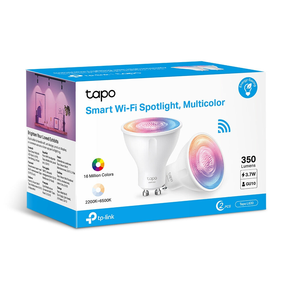 TP-Link Tapo Smart Wi-Fi Lightbulb - Multicolour - GU10 (Pack of 2)