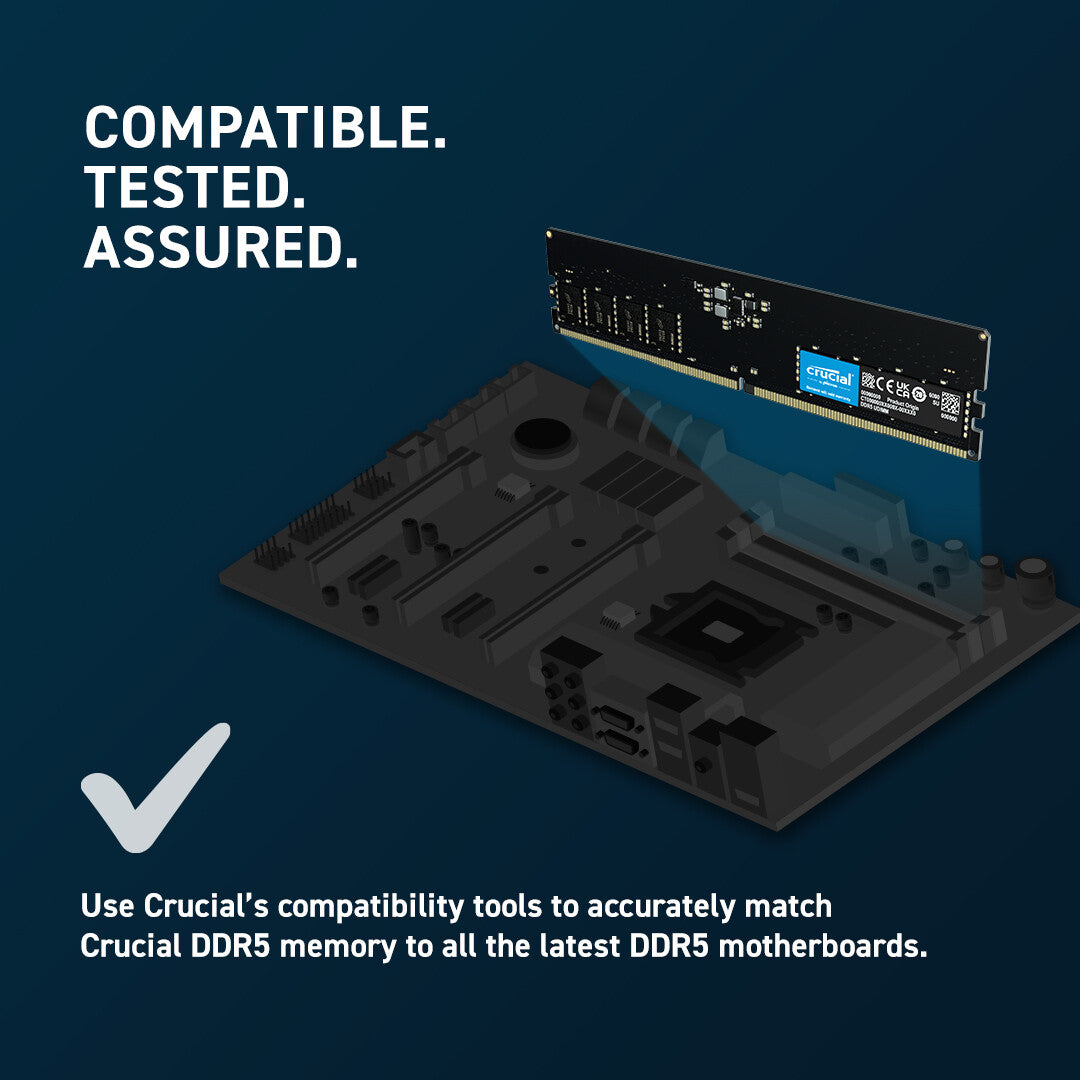 Crucial CT2K8G56C46U5 - 16 GB 2 x 8 GB DDR5 UDIMM 5600 MHz ECC memory module