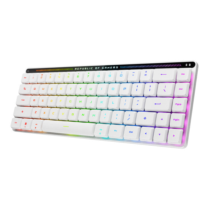 ASUS ROG Falchion RX Low Profile - USB Wired + RF Wireless + Bluetooth RGB Optical Keyboard in White (QWERTZ)