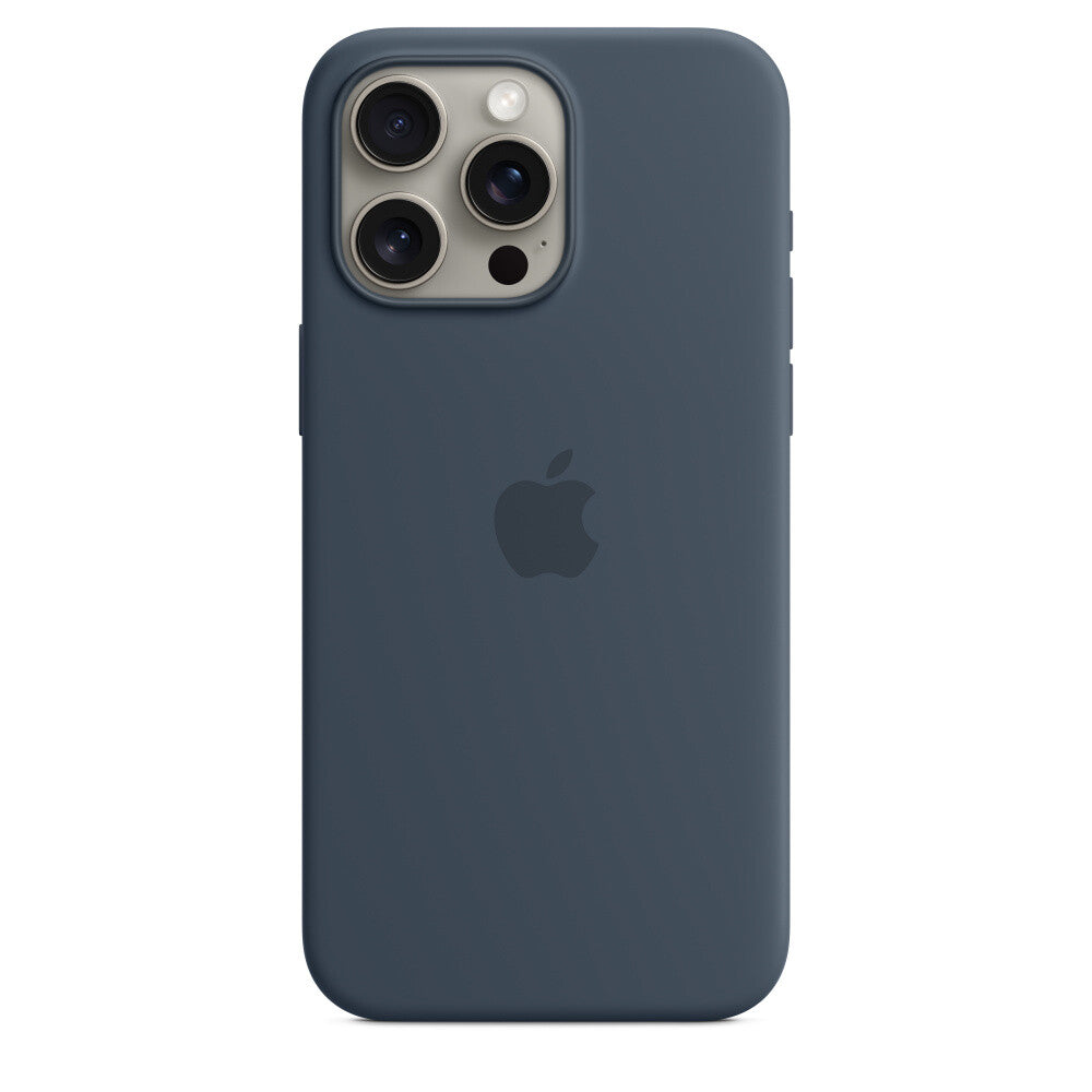 Silicone Case with MagSafe for iPhone 15 Pro Max in Storm Blue