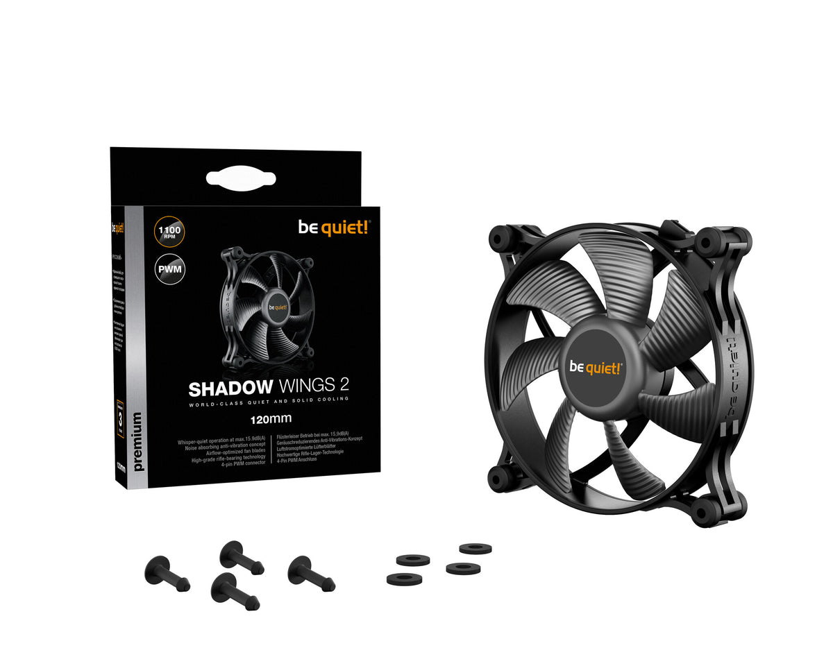 be quiet! Shadow Wings 2 PWM - Computer Case Fan in Black - 120mm