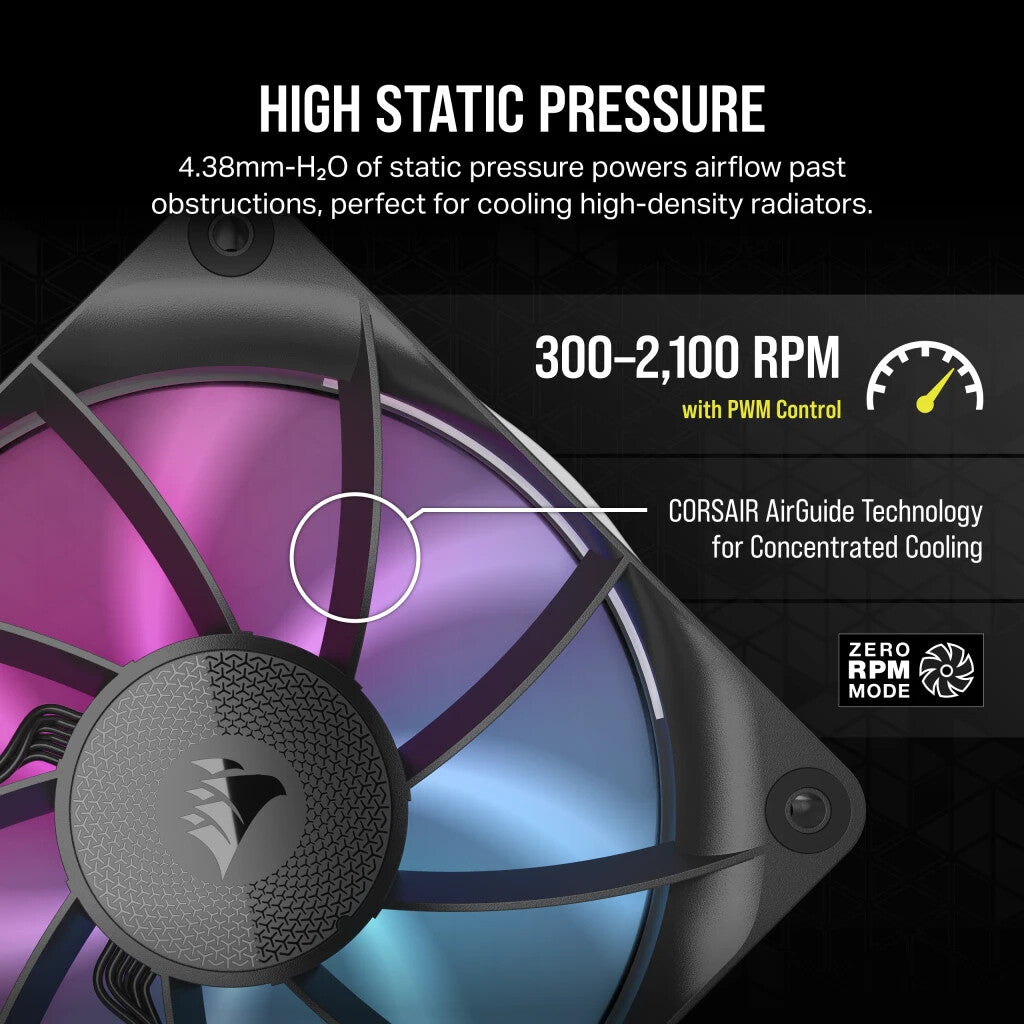 Corsair iCUE LINK RX120 RGB - Computer Case Fan in Black - 120mm