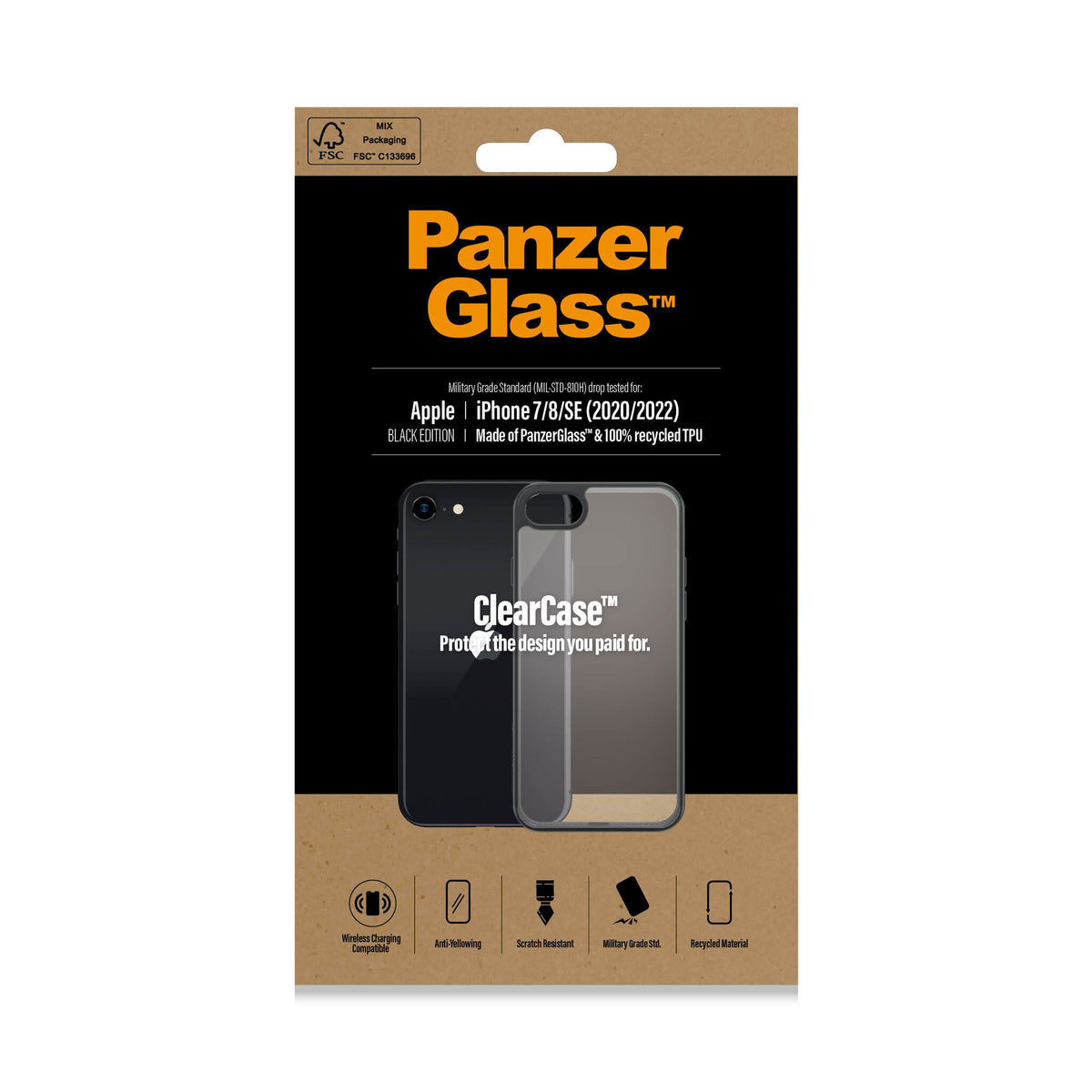 PanzerGlass ® ClearCase for iPhone 8 / 7 / SE (2020/2022) in Black