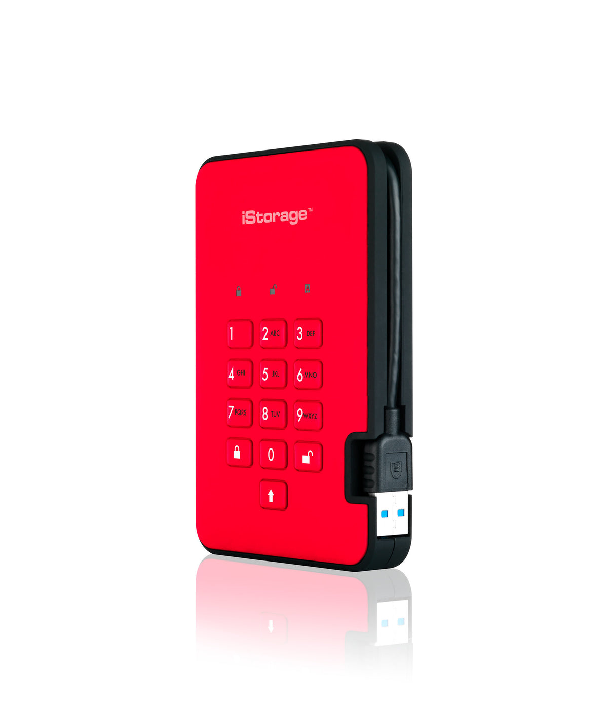 iStorage diskAshur2 - Secure Encrypted External solid state drive in Red - 512 GB