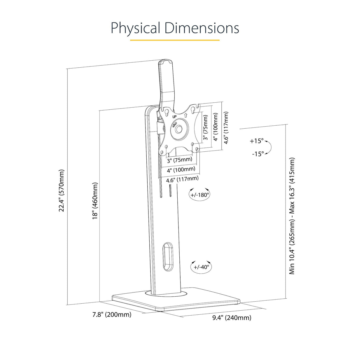 StarTech.com FPPNEUSTND - Desk monitor stand for 81.3 cm (32&quot;) to 86.4 cm (34&quot;)