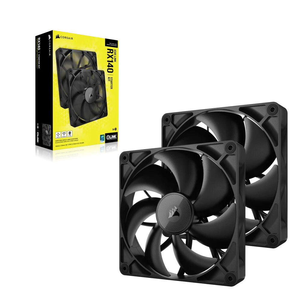 Corsair iCUE LINK RX140 - Computer Case Fan in Black - 140mm (Pack of 2)