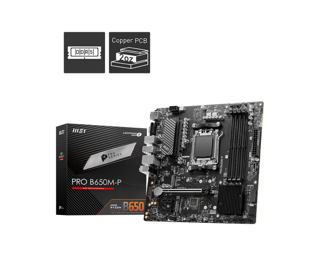 MSI PRO B650M-P micro ATX motherboard - AMD B650 Socket AM5