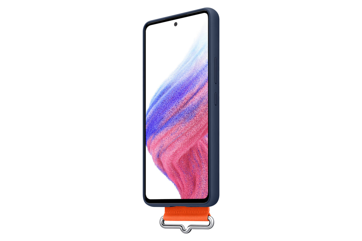 Samsung Silicone Cover with Strap for Galaxy A53 (5G) in Navy