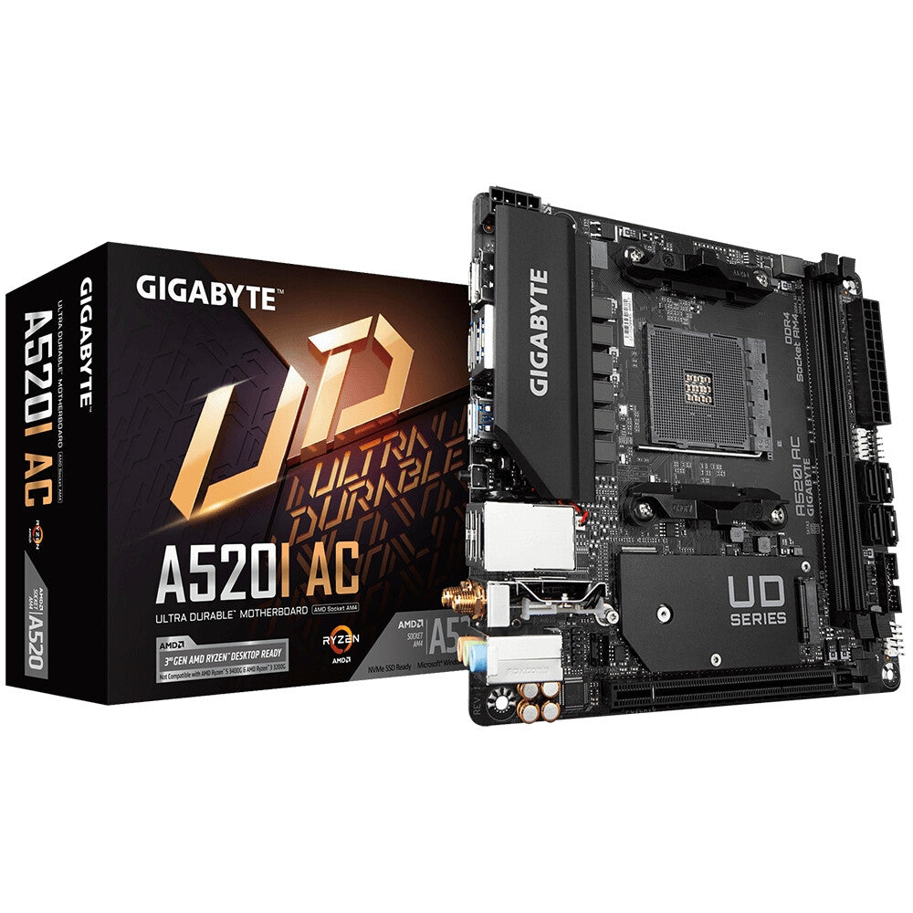 Gigabyte A520I AC mini ITX motherboard - AMD A520 Socket AM4