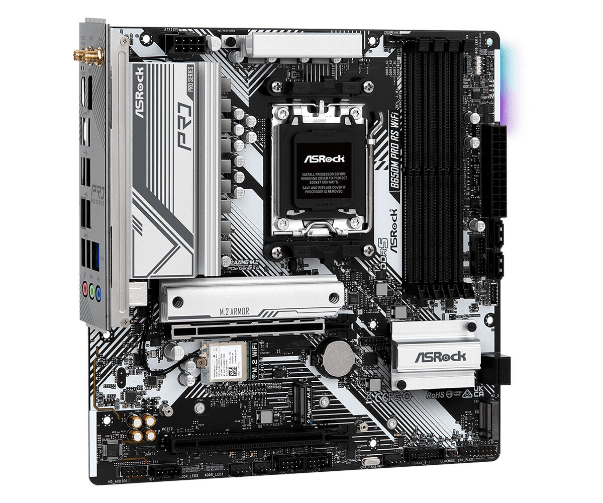 Asrock B650M Pro RS WiFi micro ATX motherboard - AMD B650 Socket AM5