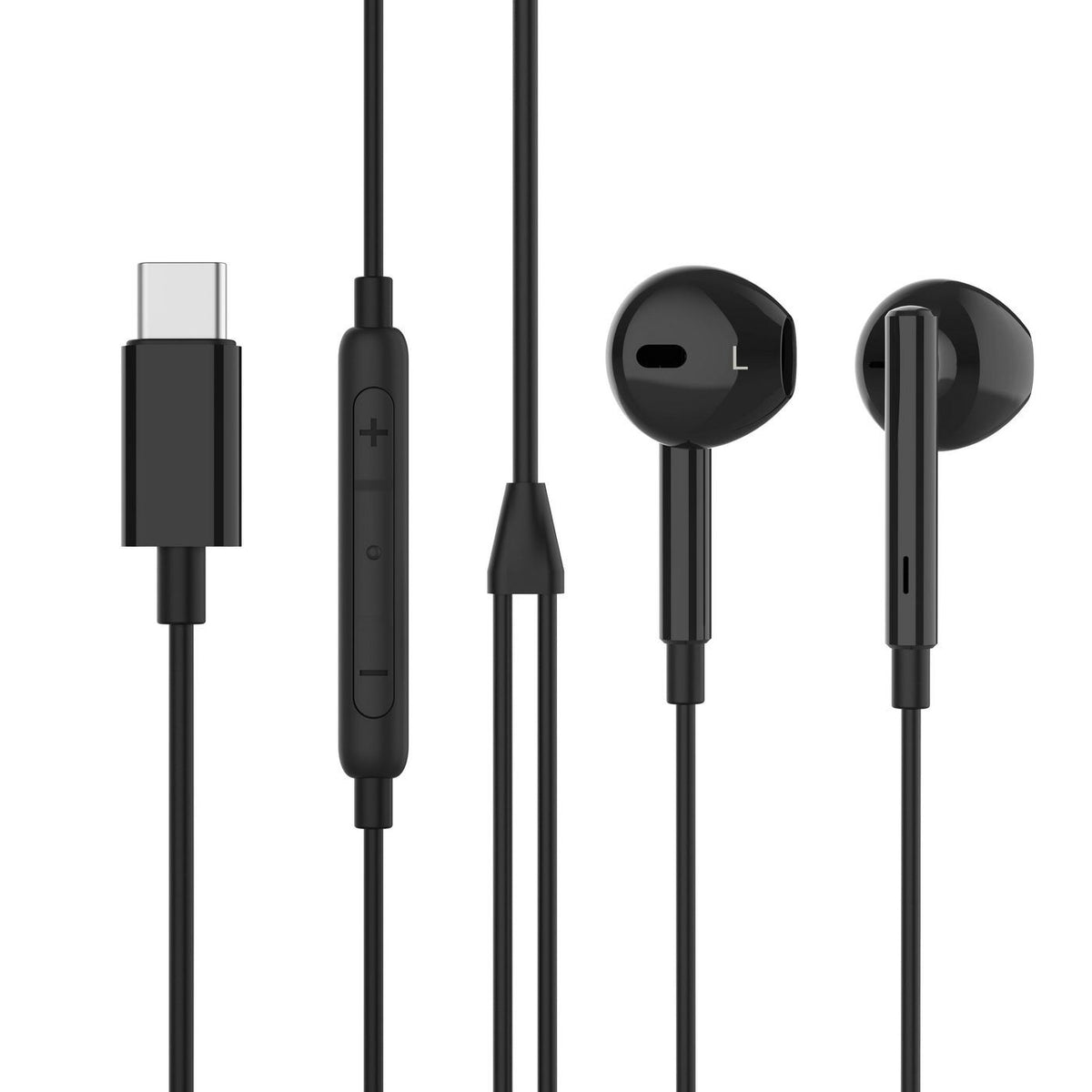 eSTUFF ES652201 headphones/headset Wired In-ear Music USB Type-C Black