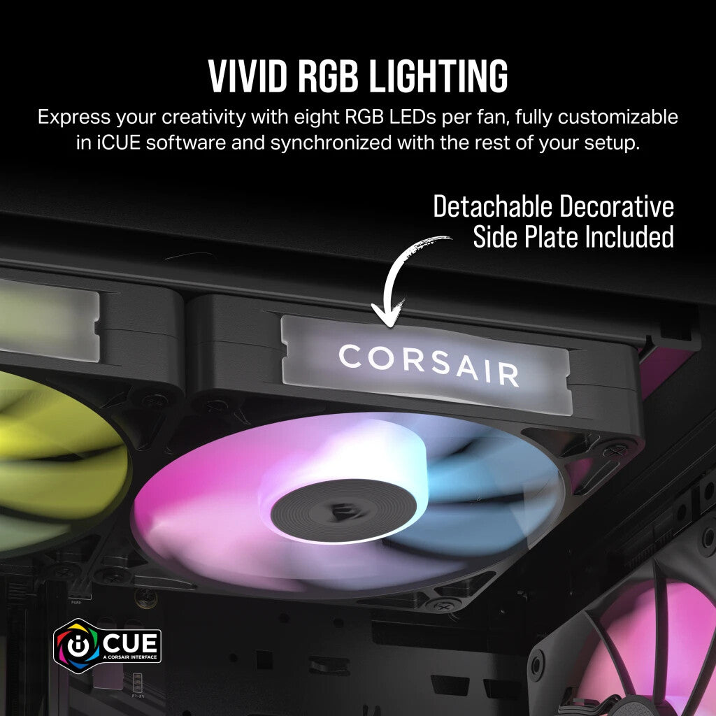 Corsair iCUE LINK RX120 RGB - Computer Case Fan in Black - 120mm (Pack of 3)