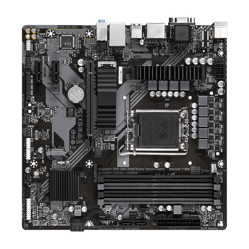 Gigabyte B760M DS3H DDR4 micro ATX motherboard - Intel B760 LGA 1700