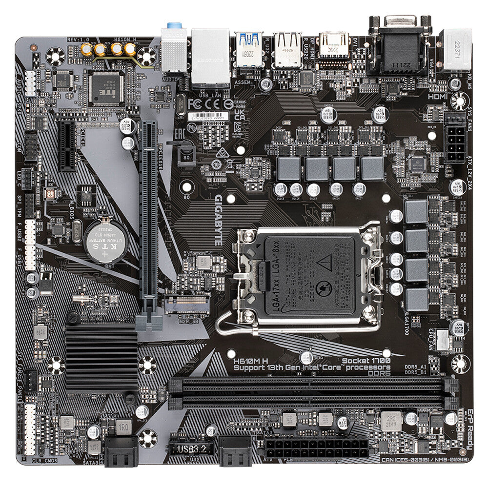 Gigabyte H610M H (rev. 1.0) micro ATX motherboard - Intel H610 Express LGA 1700