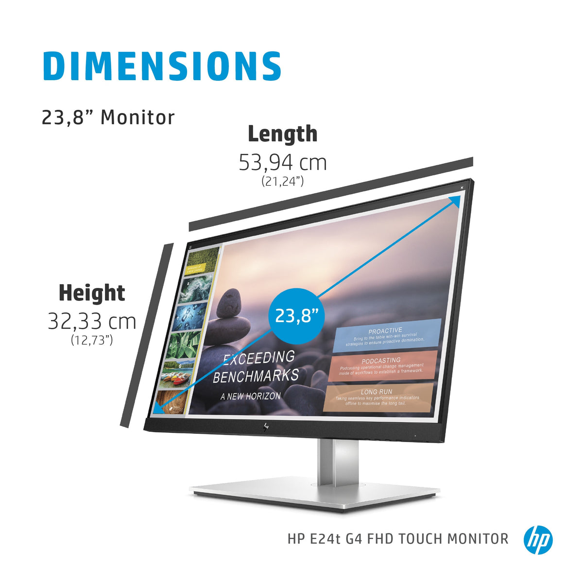 HP E-Series E24t G4 - 60.5 cm (23.8&quot;) 1920 x 1080p Full HD LCD Touchscreen Monitor