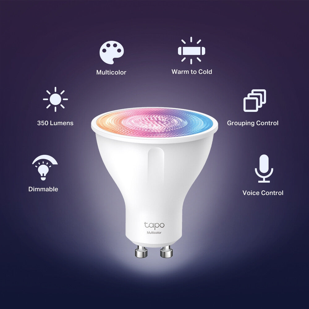 TP-Link Tapo Smart Wi-Fi Lightbulb - Multicolour - GU10