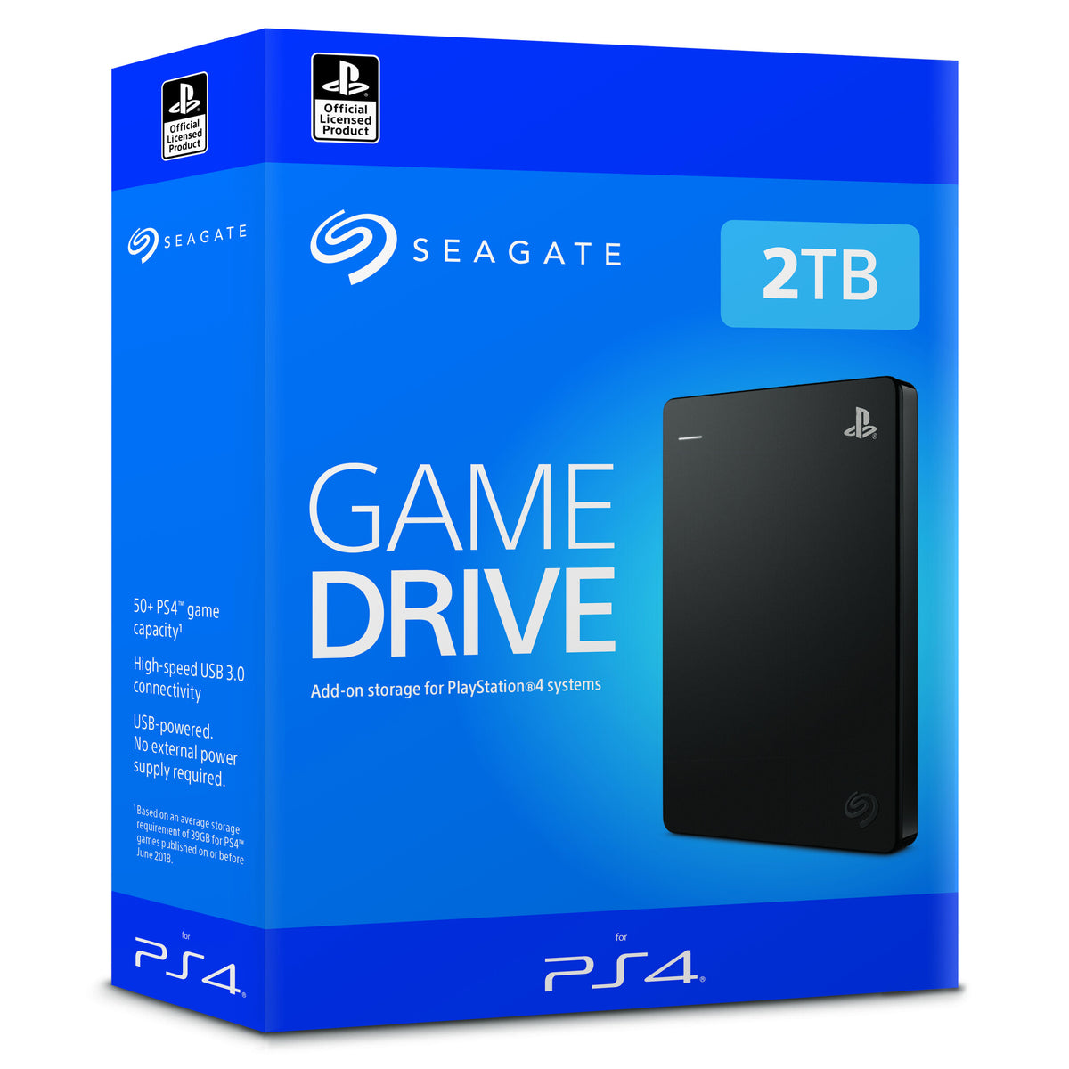 Seagate Playstation Game Drive - External HDD in Black - 2 TB