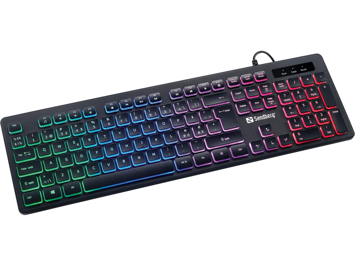 Sandberg E-Sports - USB Wired Membrane Gaming Keyboard in Black (QWERTY Nordic)