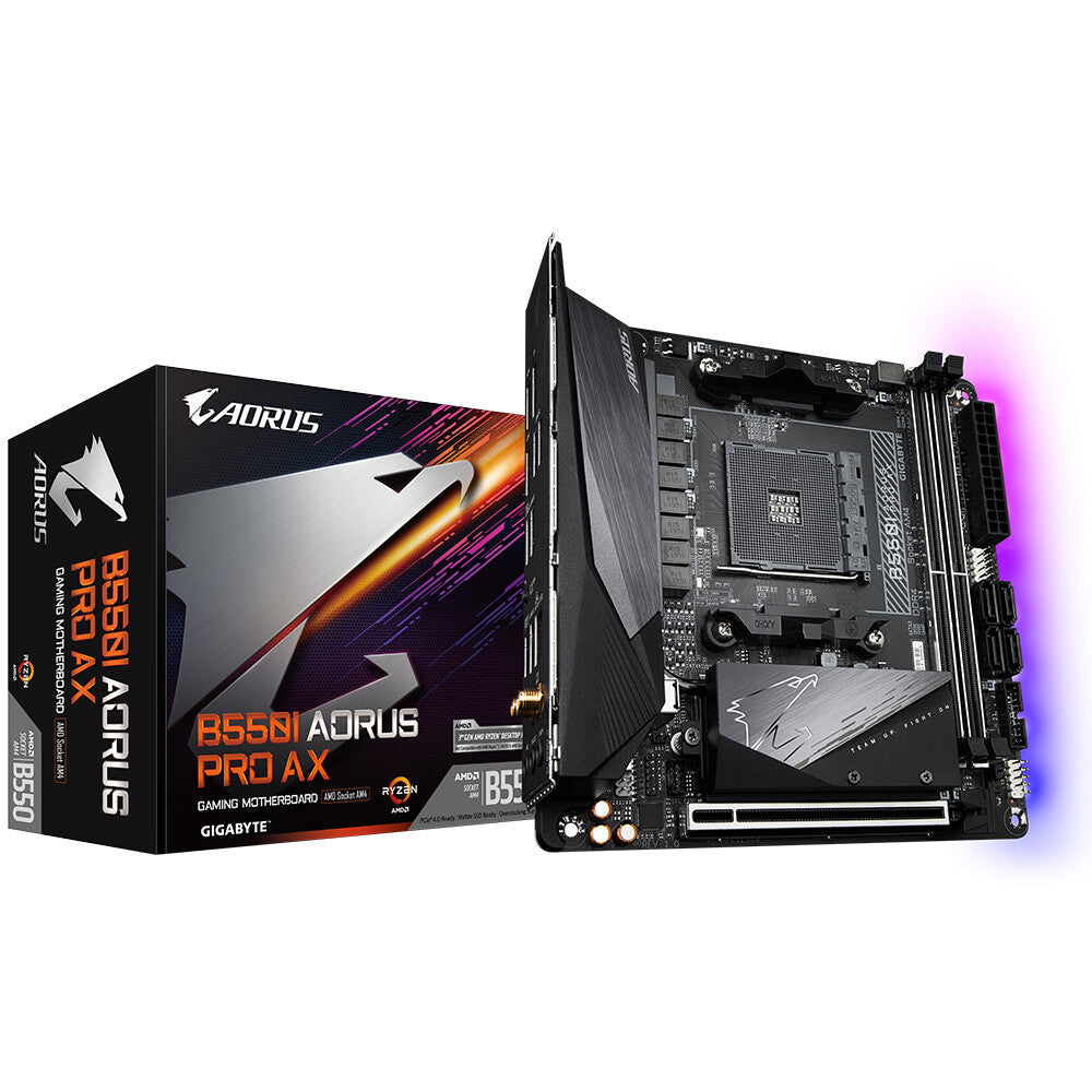 Gigabyte B550I AORUS PRO AX mini ITX motherboard - AMD B550 Socket AM4