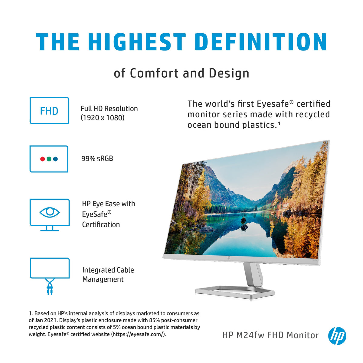 HP M24fw - 60.5 cm (23.8&quot;) 1920 x 1080 pixels Full HD LED Monitor