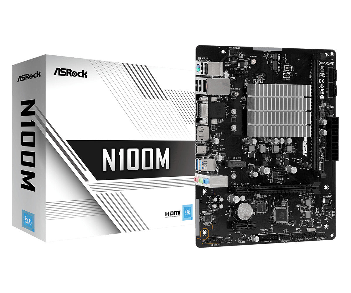 Asrock N100M NA micro ATX motherboard - Integrated CPU