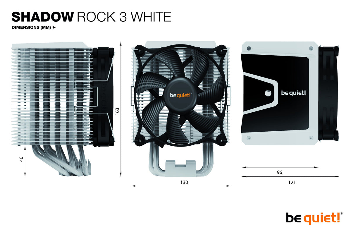 be quiet! Shadow Rock 3 - Processor Air Cooler in White - 120mm