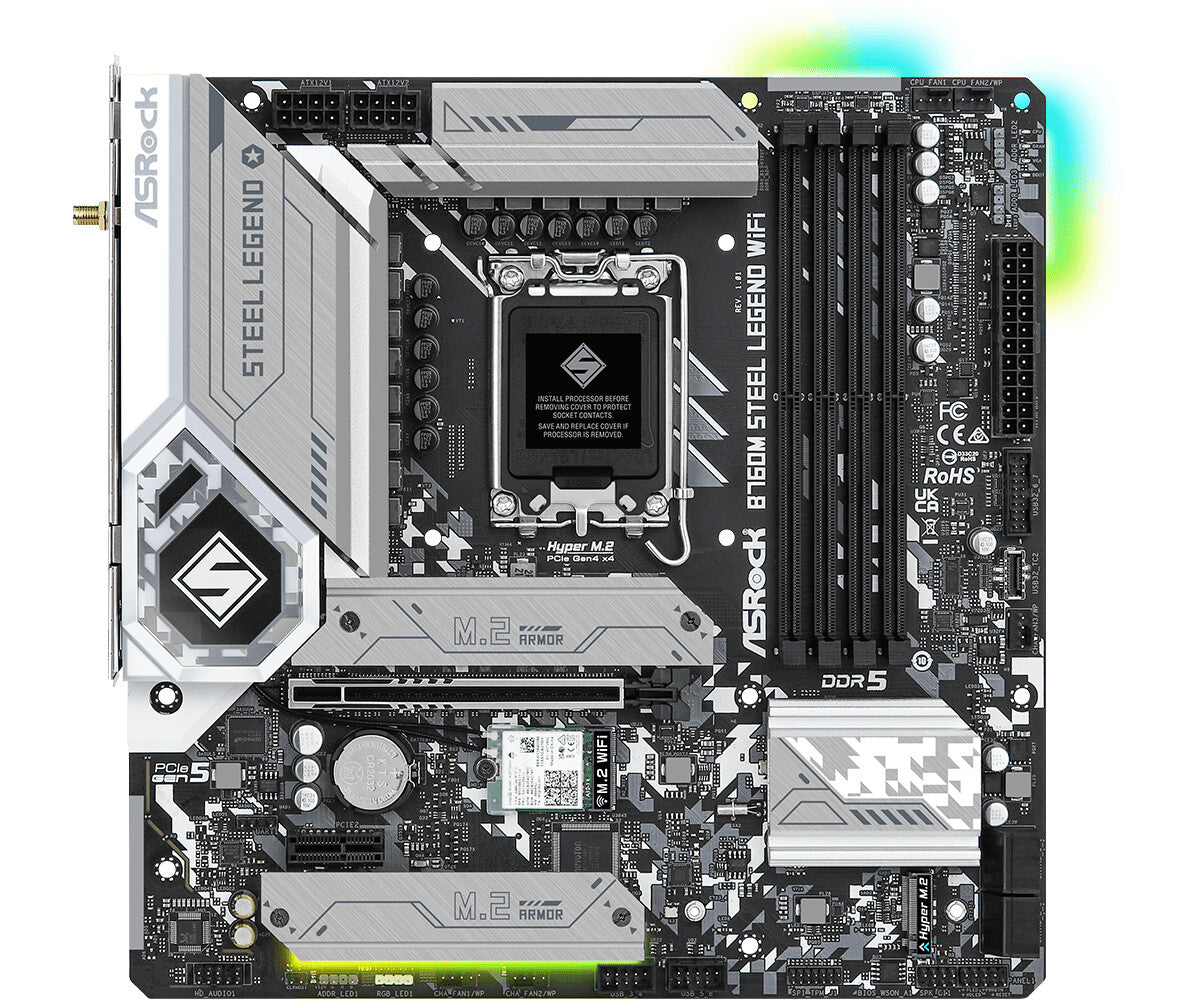 Asrock B760M Steel Legend WiFi micro ATX motherboard - Intel B760 LGA 1700