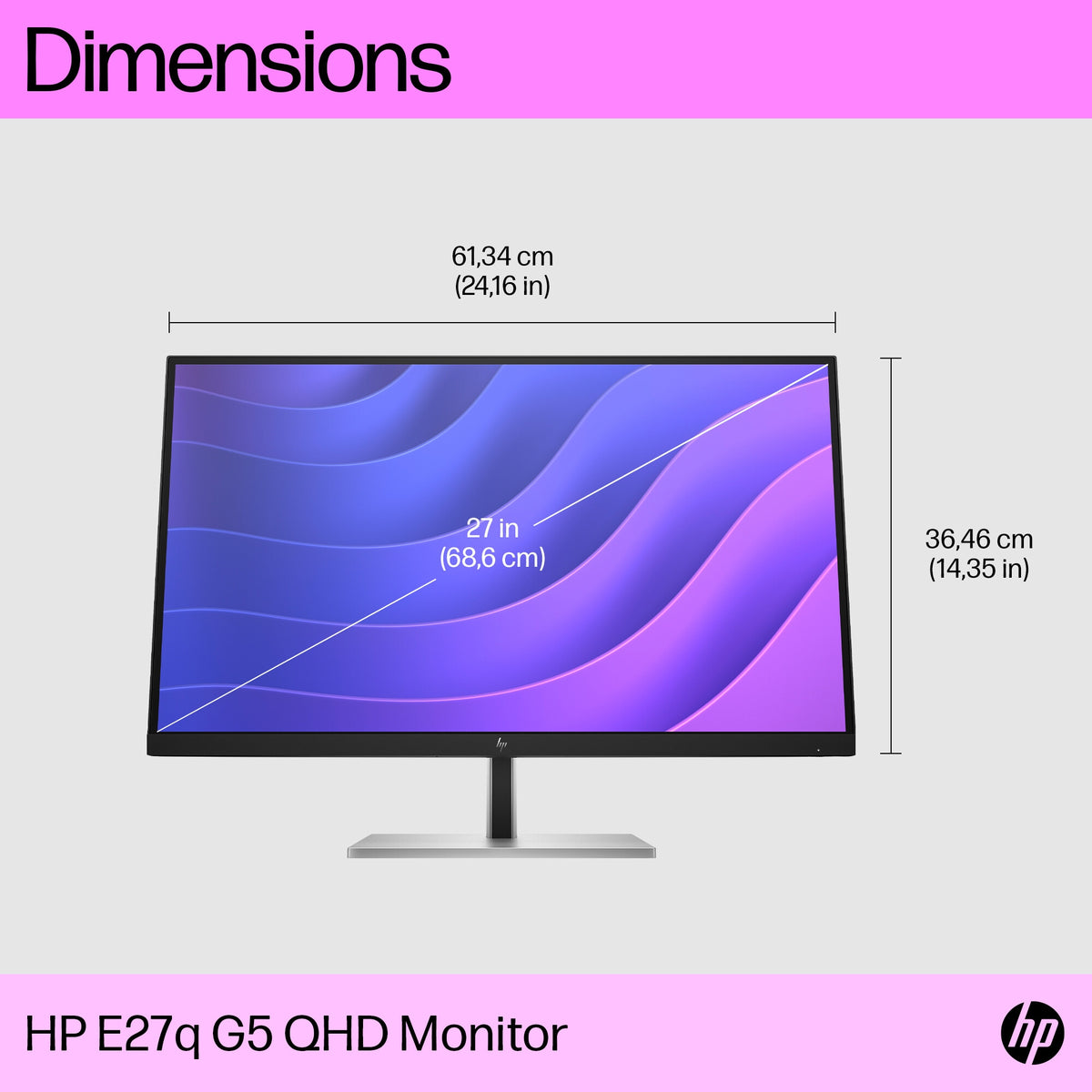 HP E27Q G5 - 68.6 cm (27&quot;) - 2560 x 1440 pixels Quad HD LCD Monitor