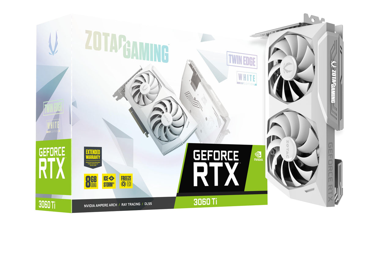 Zotac GAMING Twin Edge &quot;White Edition&quot; - NVIDIA 8 GB GDDR6X GeForce RTX 3060 Ti graphics card