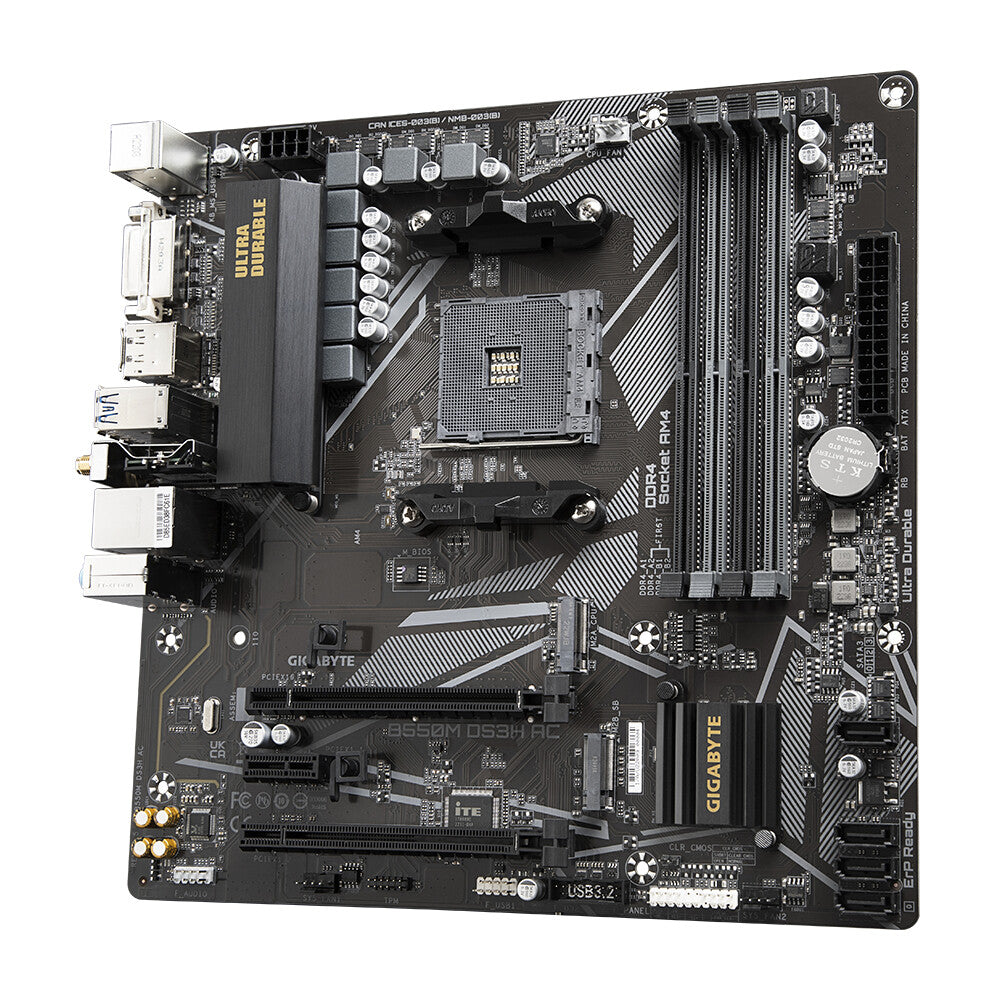 Gigabyte B550M DS3H AC (rev. 1.5/1.6) micro ATX motherboard - AMD B550 Socket AM4