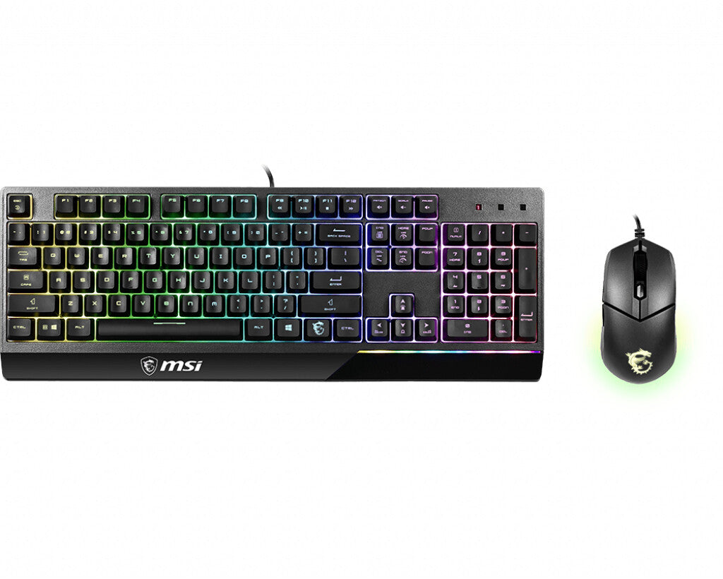 MSI VIGOR GK30 COMBO -  MEMchanical RGB Gaming Keyboard (QWERTZ German) + Clutch GM11 Optical Gaming Mouse - 5,000 DPI