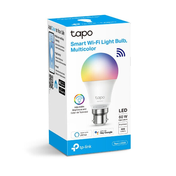 TP-Link Tapo Smart Wi-Fi Lightbulb - Multicolour - B22