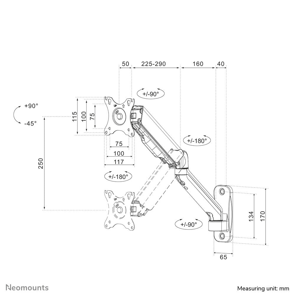 Neomounts WL70-450BL11 - Wall TV/monitor mount for 43.2 cm (17&quot;) to 81.3 cm (32&quot;)