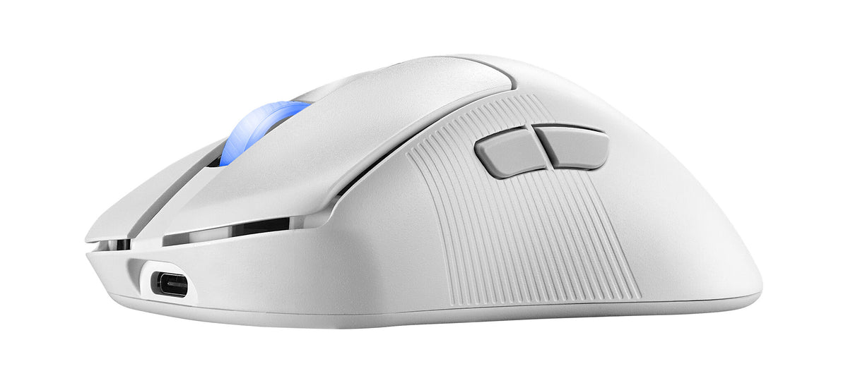 ASUS ROG Keris II Ace Wireless AimPoint - RF Wireless + Bluetooth + USB Type-A Optical Mouse in White - 42,000 DPI