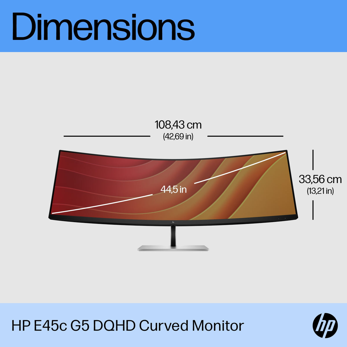 HP E45C G5 DQHD - 113 cm (44.5&quot;) - 5120 x 1440 pixels DQHD LCD Monitor