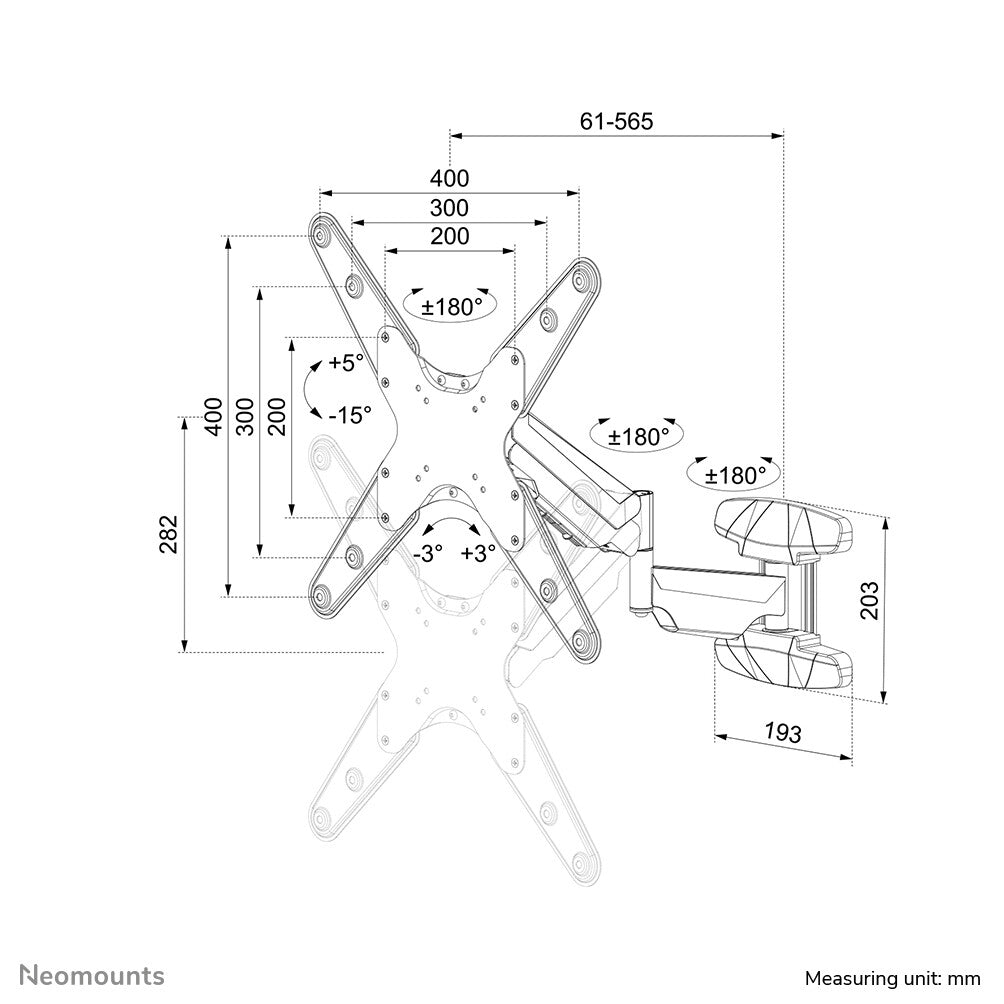 Neomounts WL70-550BL14 - Wall TV mount for 81.3 cm (32&quot;) to 139.7 cm (55&quot;)