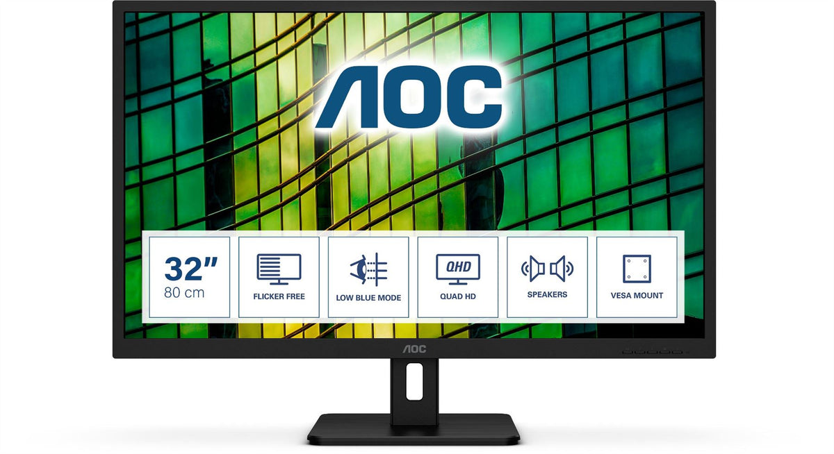 AOC E2 Q32E2N LED display 80 cm (31.5&quot;) 2560 x 1440 pixels Quad HD Black Monitor