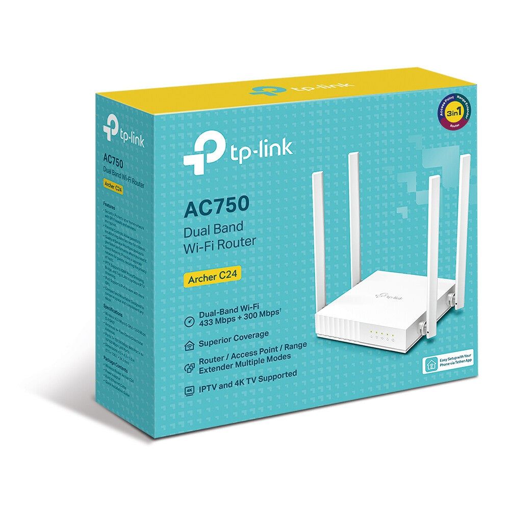 TP-Link ARCHER C24 - Fast Ethernet Dual-band (2.4 GHz / 5 GHz) Wi-Fi 5 Wireless Router