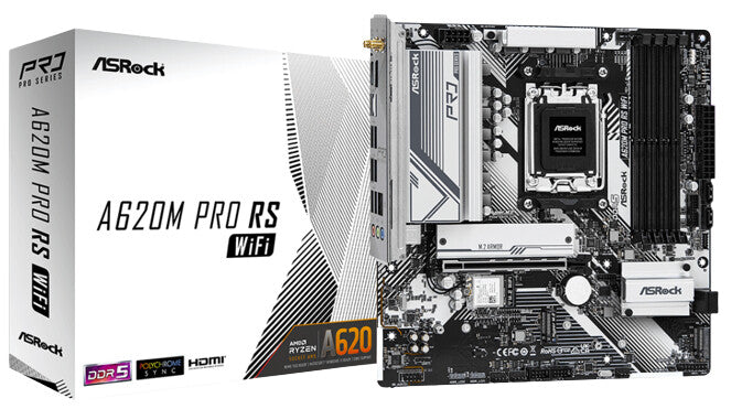 Asrock A620M Pro RS WiFi micro ATX motherboard - AMD A620 Socket AM5