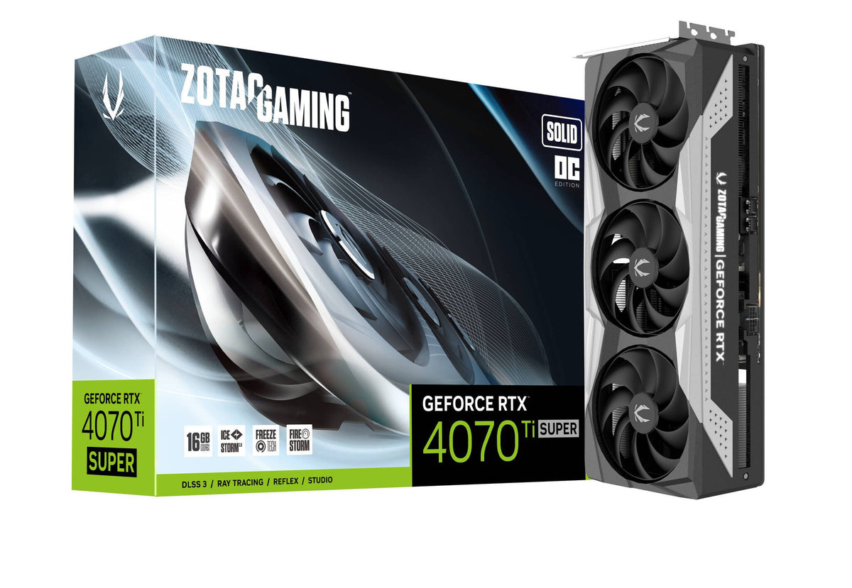 Zotac GAMING SOLID OC - NVIDIA 16 GB GDDR6X GeForce RTX 4070 Ti SUPER graphics card